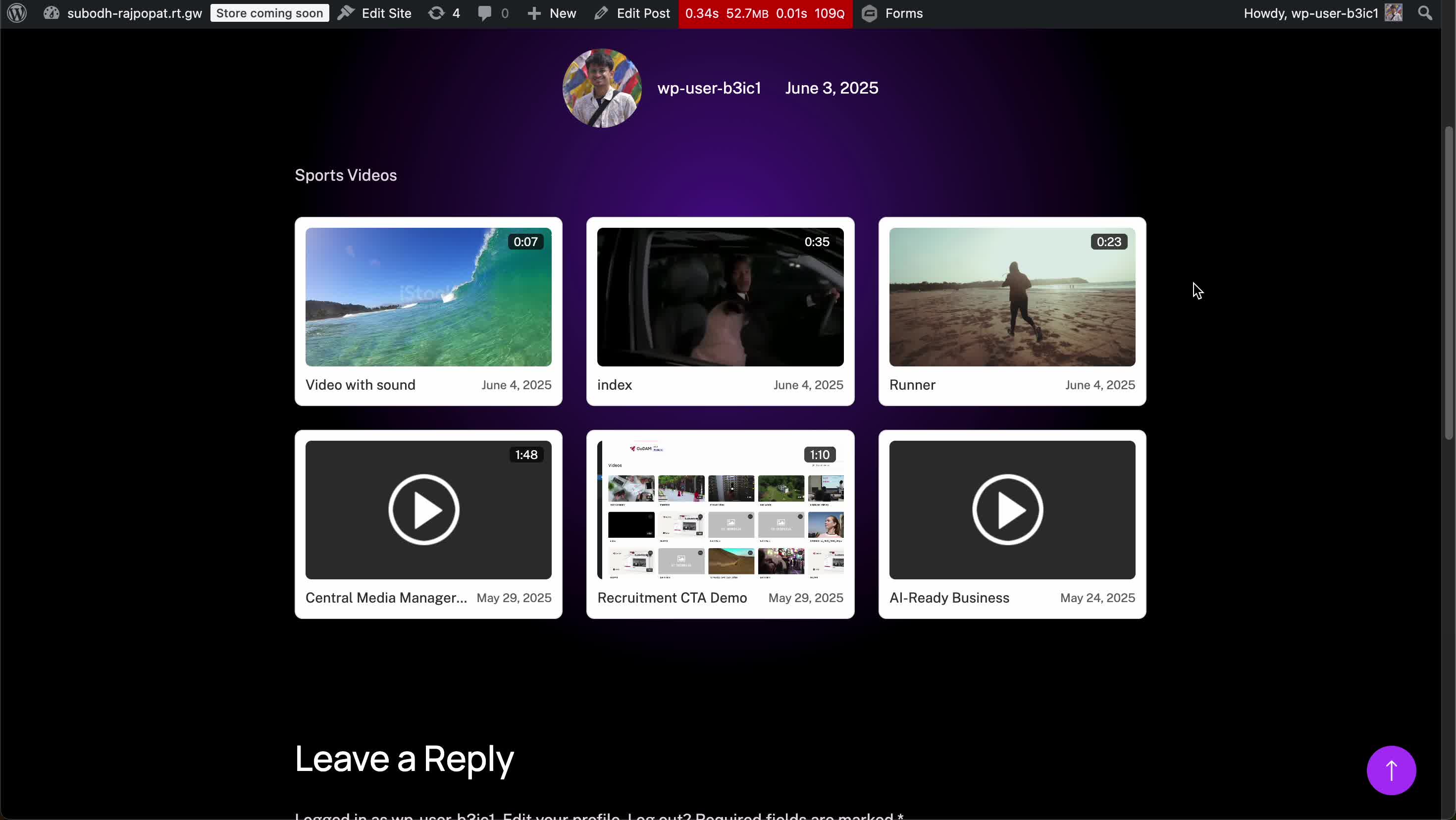 GoDAM Gallery Date Range filter