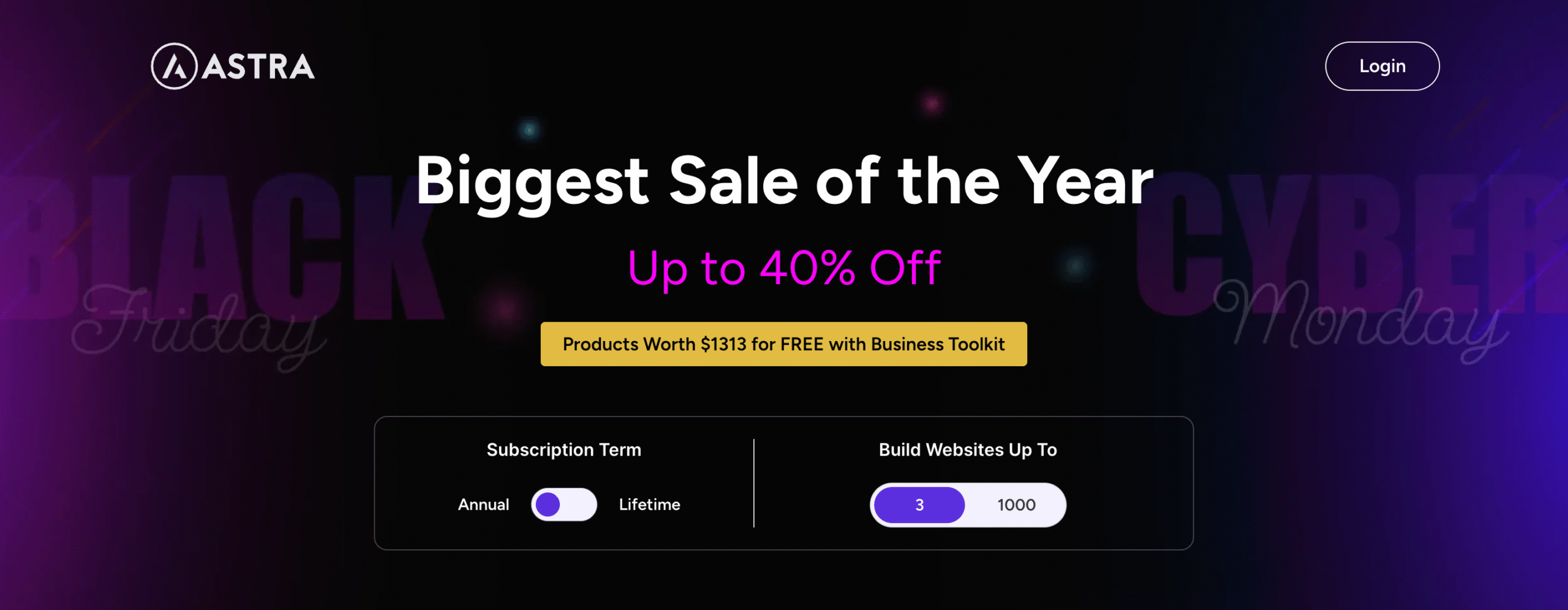 Brainstormforce WP Astra Black Friday and Cyber Monday Sale 2025