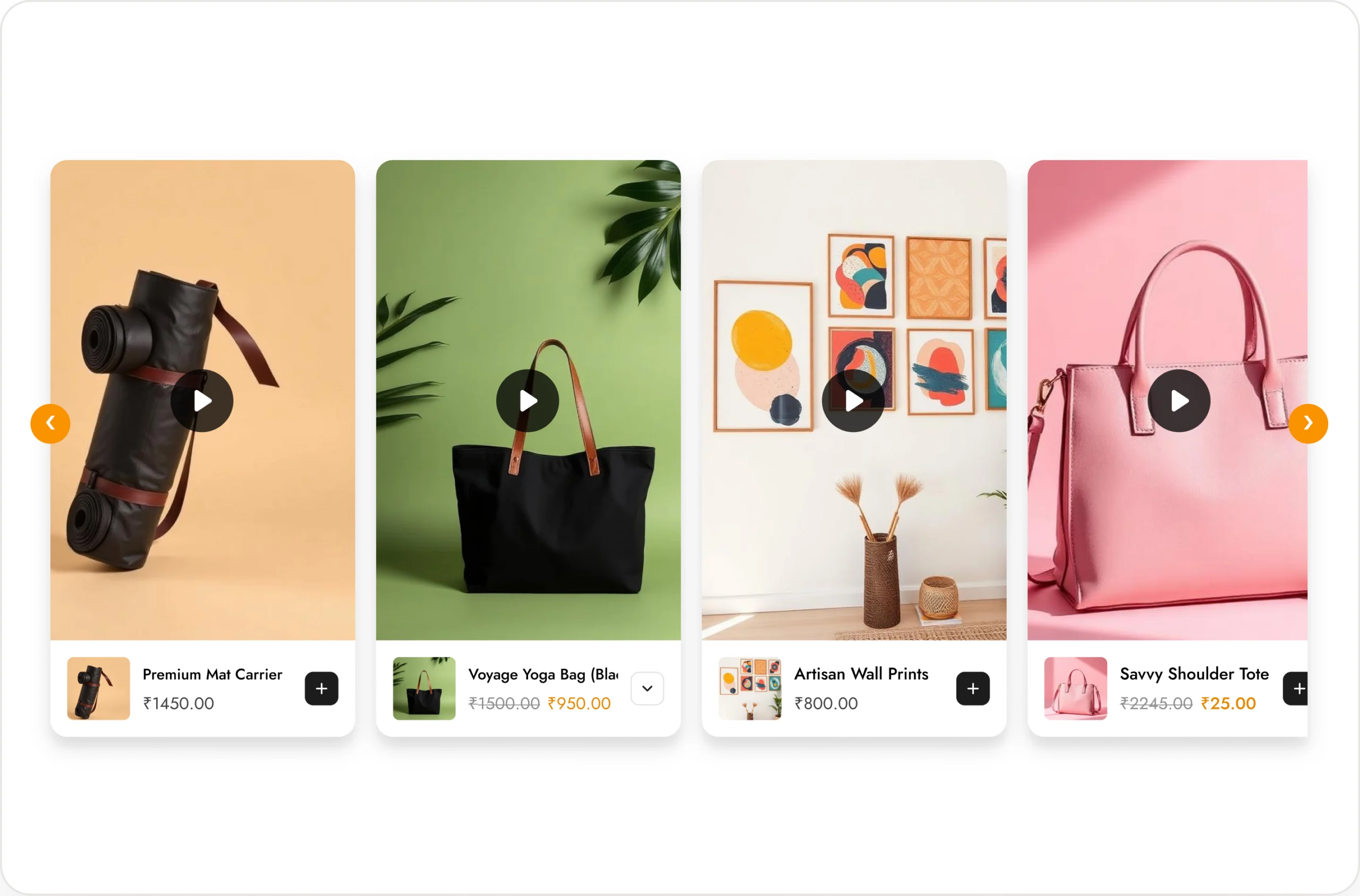 Carousel reels WordPress Shoppable Video Commerce GoDAM