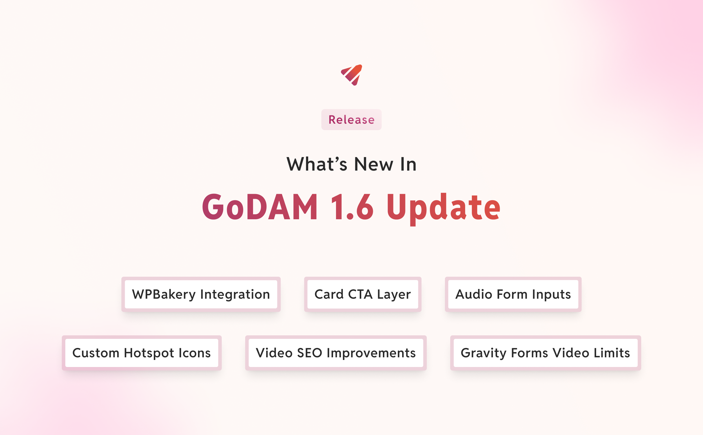 GoDAM 1.6 Brings WPBakery Support, Audio Inputs for WPForms, SureForms, Everest Forms, and Video SEO improvements