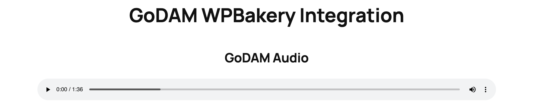 GoDAM WPBakery audio element